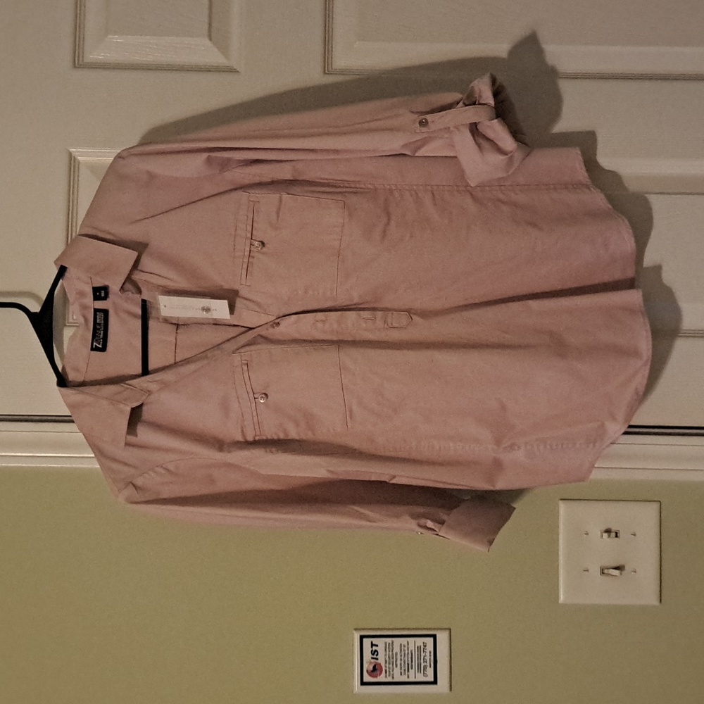 New York and Company front button-up purple shirt.